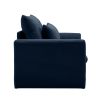 Blue Corduroy Deep Seat Single Sofa Accent Chair,Deep Seat Couch with Waist Pillow for Living Room/Apartment/Office