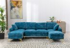 COOLMORE U-shape sectional sofa with Ottoman , Reversible Sofa Couch for Living Room,Spacious Furniture