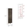 Essential Corner Bar Cabinet , Three Shelves, Eight Built-in Wine Rack, Two Side Shelves Dark Brown