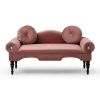 54"Width Modern Velvet Upholstered Loveseat Sofa Accent Bedside Entryway Bench Small Sofa 2 Seater Couch Settee for Living Room Bedroom Nail Head Trim