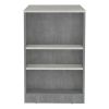 Kitchen Island, Kitchen Bar Table 36" H, 3-Side Shelves, Concrete Gray / Ibiza Marble Color Finish