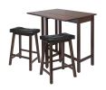 3-Pc Lynnwood Drop Leaf Kitchen Table with 2 Cushion Saddle Seat Stools