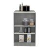 Kitchen Island, Kitchen Bar Table 36" H, 3-Side Shelves, Concrete Gray / Ibiza Marble Color Finish