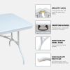 6ft Folding Table, Portable Plastic Table for Camping, Picnics, Parties, High Load Bearing Foldable Table White