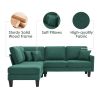 [VIDEO provided][New]90*88" Terrycloth Modern Sectional Sofa,5-Seat Practical Couch Set with Chaise Lounge