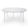 Round Plastic Folding Table with Carrying Handle, 66" Heavy Duty Foldable Round Table Indoor Outdoor, 5 Legs Portable Dining Round Table for Parties