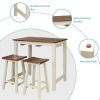 Counter Height Pub Table with 2 Saddle Bar Stools