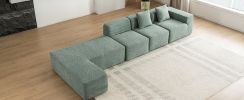 116.5" Sectional Sofa Full-compressed Sofa Couch Free-combined Sofa for Living Room, Green