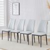 5-piece Dining Table Chairs Set, Rectangular Dining Room Table Set for 4, Modern Dining Table and faux leather Chairs for Kitchen Dining Room