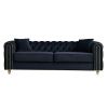 86'' W Luxury Modern Tufted Sofa with 2pcs of toss pillows for Living Room ,Bedroom,Black Color