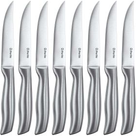 D.Perlla Steak Knives, Non Serrated Stainless Steel Sharp Steak Knife Set of 8 with Gift Box