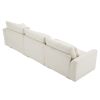 3 Seater Deep Seat Couches for Living Room, Wide and Deep Seat Comfy Living Roo Sofas with 3 Waist Pillows, Beige Corduroy