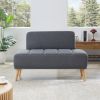 45"Inch Width Modern End of Bed Bench,Cotton Linen Fabric Upholstered 2 Seater Sofa Couch Entryway Ottoman Bench