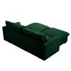 Corduroy Two-Seater Sofa with 2 Storage Footrest,2 Seater Sectional deep seat sofa,Comfy Couches for Living Room,Green Sofa