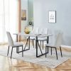 5-piece Dining Table Chairs Set, Rectangular Dining Room Table Set for 4, Modern Dining Table and faux leather Chairs for Kitchen Dining Room