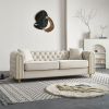 86'' W Luxury Modern Tufted Sofa with 2pcs of toss pillows for Living Room ,Bedroom,Beige Color