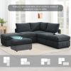 [VIDEO provided][New]93"Modern Sectional Sofa with Vertical Stripes,5-Seat Armless Couch Set with Convertible Ottomans,Various Combinations