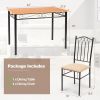 5 Pieces Dining Set Wooden Table and 4 Cushioned Chairs