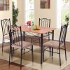 5 Pieces Dining Set Wooden Table and 4 Cushioned Chairs