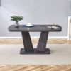 Modern Dining Table, Dining Room Table with 63" Rectangle Top and V-Shape MDF Base, Kitchen Dining Table for Kitchen Living Dining Room