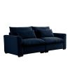 Modern Sofa 2 Seater Corduroy Fabric Sofa with Armrests for Apartment Living Room, Bule