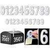 2sets Reflective Mailbox Numbers Sticker, Decal Die Cut Classic Style Vinyl Waterproof Number Self Adhesive (3" X 1 Set , 4" X 1 Set) For Signs, Door