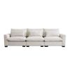 3 Seater Deep Seat Couches for Living Room, Wide and Deep Seat Comfy Living Roo Sofas with 3 Waist Pillows, Beige Corduroy