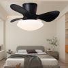 24" Modern Ceiling Fan with Light and Remote,Low Profile Flush Mount Ceiling Fans Indoor