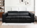 88 Inch Convertible Sofa Couch with Pull Out Bed, Modern Lounge Sleeper Sofa Set with Adjustable Headrest, Sofa Bed Furniture for for Living Room