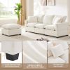 [VIDEO provided] [New] 84*57" Modern Modular Sofa, 4 Seat Chenille Sectional Couch Set with 2 Pillows Included