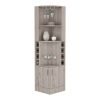 Bar Cabinet Papprika, 8 Wine Cubbies, Double Door, Light Gray Finish