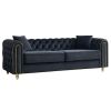 86'' W Luxury Modern Tufted Sofa with 2pcs of toss pillows for Living Room ,Bedroom,Black Color