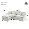 [VIDEO provided][New]95*66"Oversized Luxury Sectional Sofa with Bentwood Armrests,4 seat Upholstered Indoor Furniture with Double Cushions