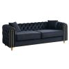 86'' W Luxury Modern Tufted Sofa with 2pcs of toss pillows for Living Room ,Bedroom,Black Color