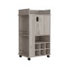 Fargo Bar Cart with Cabinet, 6 Built-in Wine Rack and Casters