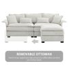 [VIDEO provided][New]95*66"Oversized Luxury Sectional Sofa with Bentwood Armrests,4 seat Upholstered Indoor Furniture with Double Cushions