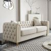 86'' W Luxury Modern Tufted Sofa with 2pcs of toss pillows for Living Room ,Bedroom,Beige Color