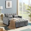 Modern Velvet Convertible Loveseat Sleeper Sofa Couch with Adjustable Backrest