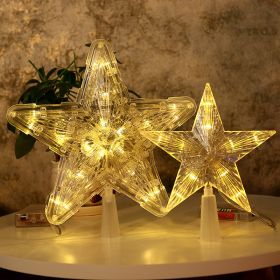 Christmas Tree Overhead Light Led Light Star Light Pentacle Star Light Battery Box Room Decoration (Color: Warm White, style: 10-s)