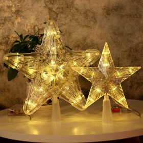 Christmas Tree Overhead Light Led Light Star Light Pentacle Star Light Battery Box Room Decoration (Color: Warm White, style: 30-l)