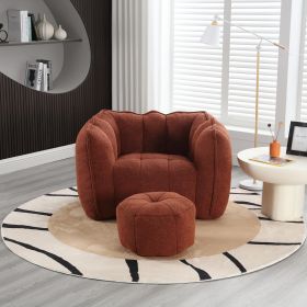 Soft Bean Bag Chair with High Resilient Foam(Chips)for living room and bedroom,Comfortable Square Lazy Sofa with Footstool, Cover for Adults to Gaming (Color: as Pic)