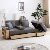 Convertible Sleeper Sofa Couch,Multifunctional Double Folding Sofa Bed,Storage Ottoman and Sofa arm with box and drawer