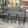 Modern Design Kitchen Dining Table, Pub Table, Long Dining Table Set with 3 Stools, Easy Assembly