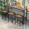 Modern Design Kitchen Dining Table, Pub Table, Long Dining Table Set with 3 Stools, Easy Assembly