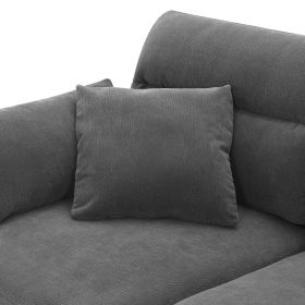 [VIDEO provided][New]110*62" Modern Convertible Sectional Sofa,L-shaped Reversible Couch Set with Free Pillows (Color: as Pic)