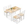 5-Piece Wooden Dining Set with Rectangular Table and 4 Chairs