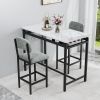 Kitchen Table Set, Dining Table and Chairs for 2, 3 Piece Dining Room Table Set with 2 Upholstered Chairs, Bar Dining Table Set for Small Spaces