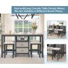 Farmhouse Rustic 3-piece Counter Height Wood Dining Table Set with Cabinet,2 Storage Drawers and 2 Stools for Small Places