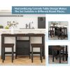 Farmhouse Rustic 3-piece Counter Height Wood Dining Table Set with Cabinet,2 Storage Drawers and 2 Stools for Small Places