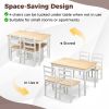 5-Piece Wooden Dining Set with Rectangular Table and 4 Chairs